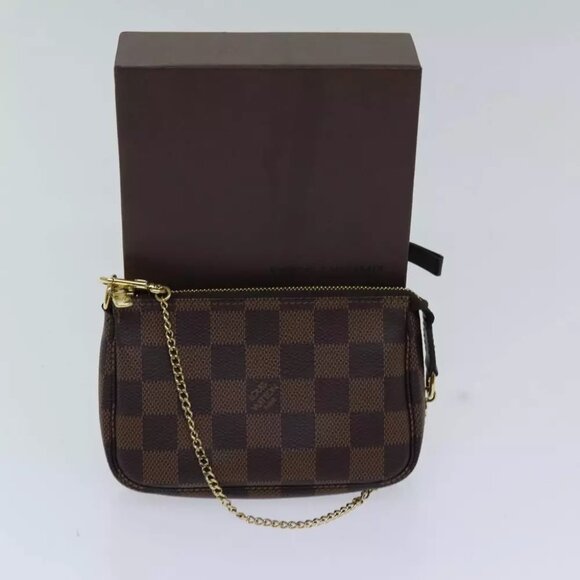 LOUIS VUITTON Damier Ebene Mini Pochette Accessoires Pouch N58009 LV Auth ac3267 - Picture 13 of 15
